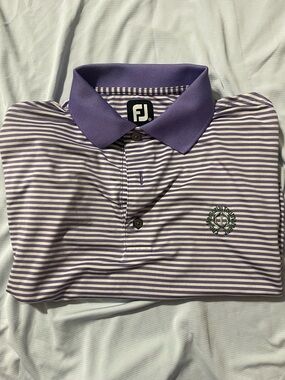 FootJoy Purple and White Striped Performance Polo